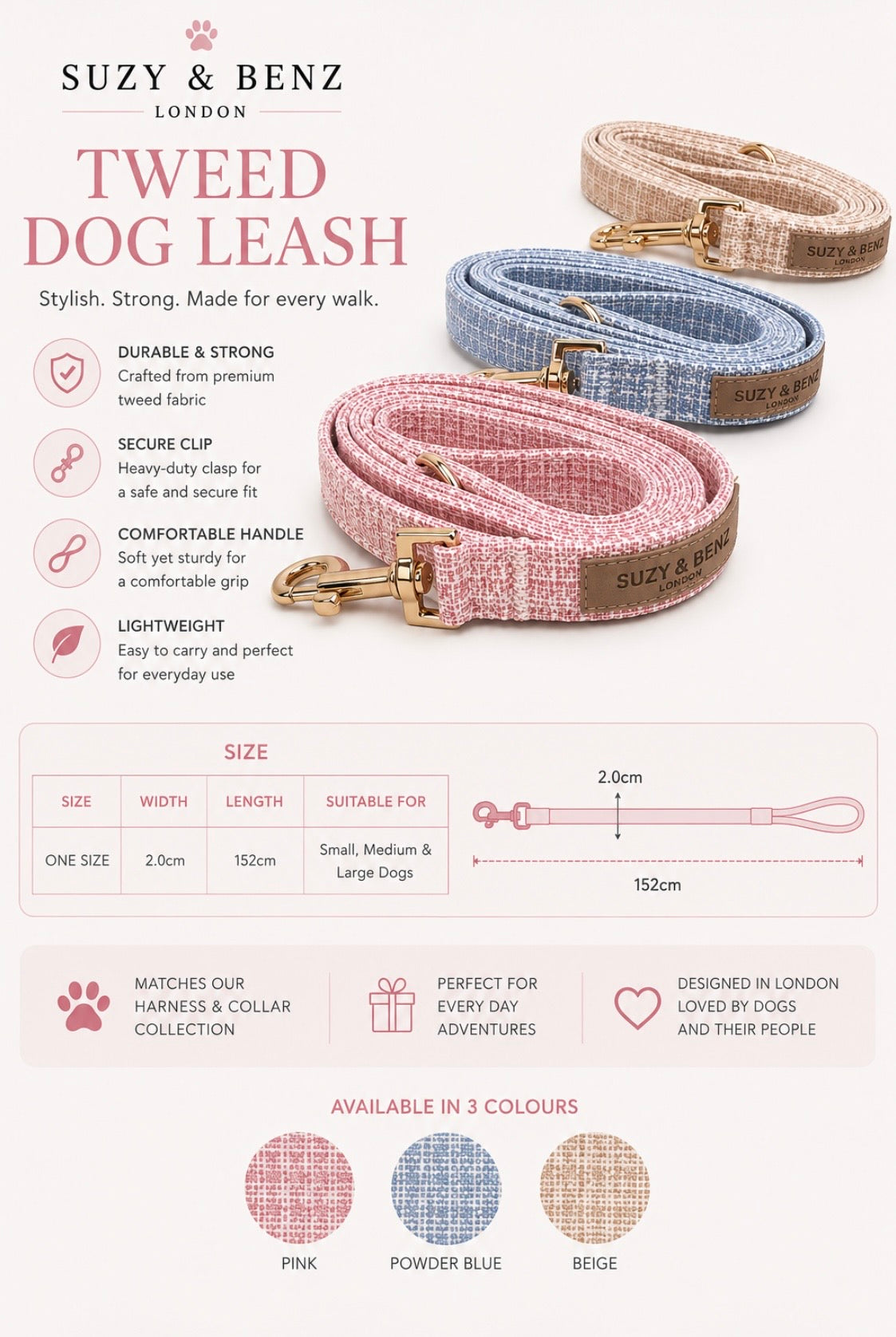 The Chelsea Collection - Luxury Tweed Leads