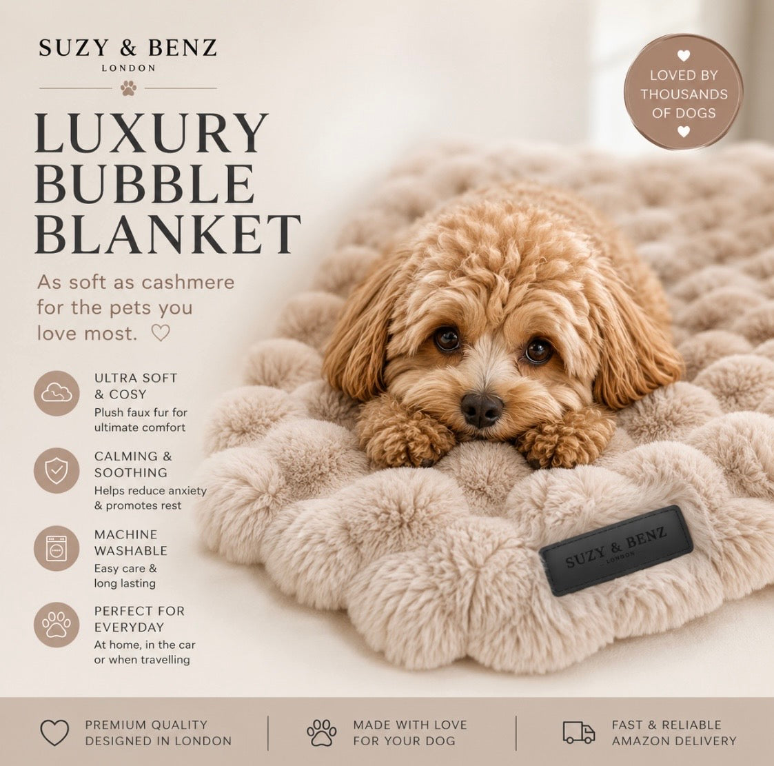 3-in-1 Dog Car Seat, travel bed & Carrier + Blanket