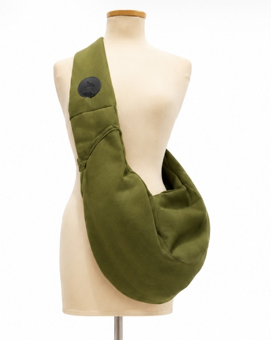 Luxury Cotton Blend Dog Sling Carrier, Hands-Free Pet Shoulder Bag (Up to 8kg)
